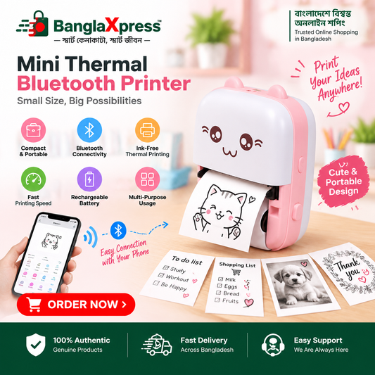 Mini Thermal Bluetooth Printer – Portable Wireless Printing Made Easy