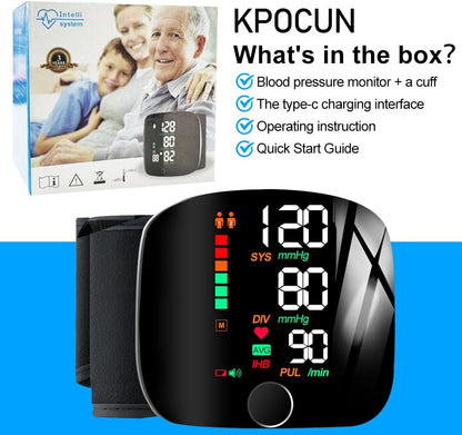 Automatic Rechargeable Digital Touch Screen Wrist type Blood-Pressure Machine