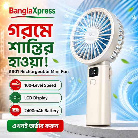 K801 Handheld Portable Mini Rechargeable Fan