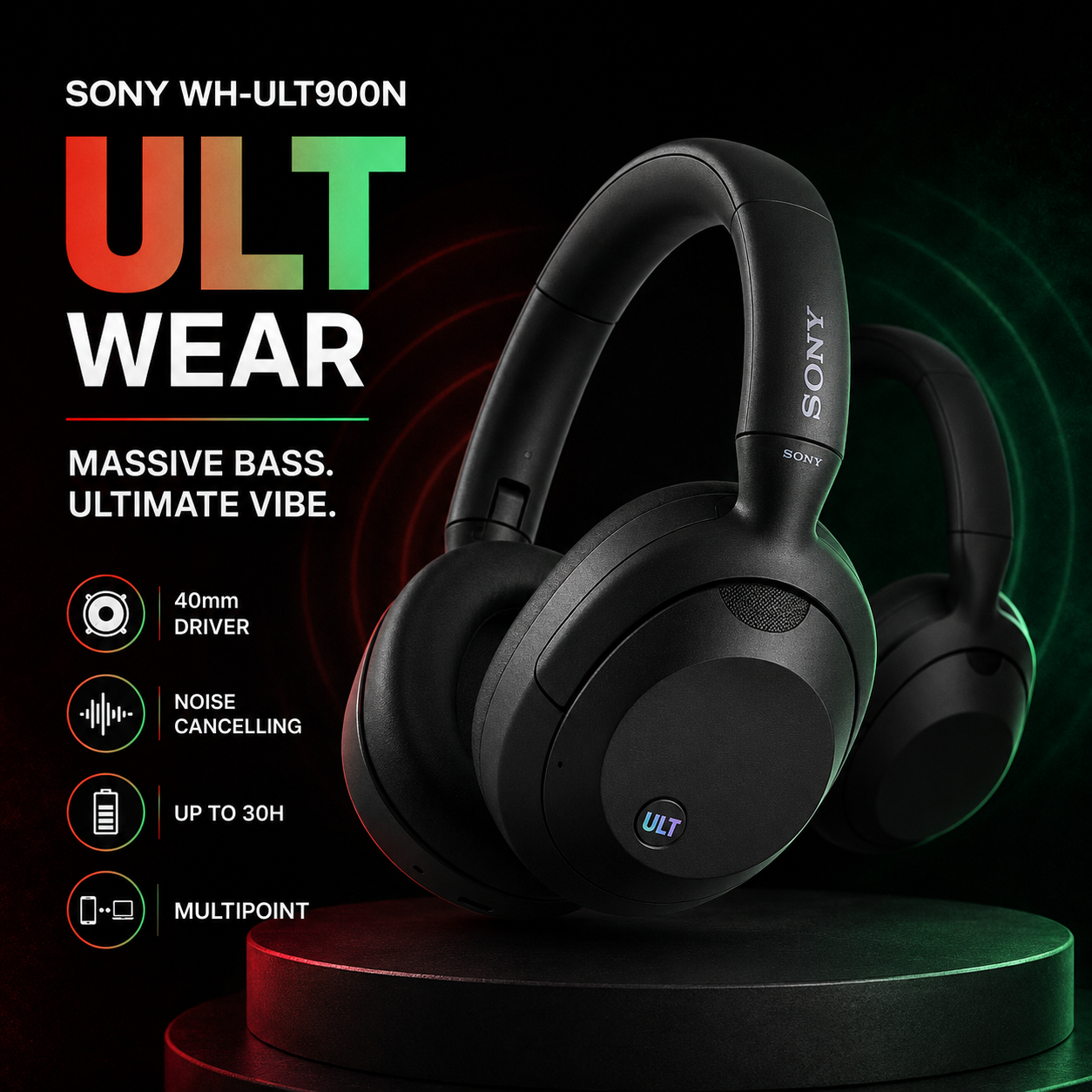 SONY WH-ULT900N ULT WEAR Wireless Noise Cancelling Headphones