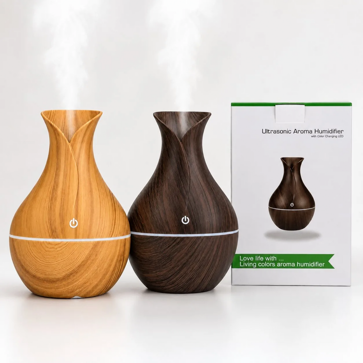 Wooden Finish Ultrasonic Aroma Humidifier – Create a Fresh & Relaxing Environment